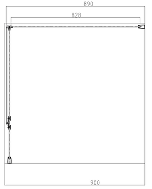Omnires Manhattan ścianka boczna 90 cm czarny mat / szkło transparentne ADR90XBLTR