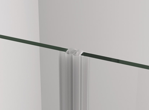 Sanswiss drzwi wahadłowe jednoczęściowe z elementem stałym w linii 140x200 cm, szkło Screen, profile srebrny połysk CA13D1405087