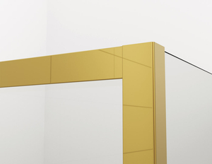 Sanswiss drzwi wahadłowe jednoczęściowe z elementem stałym w linii 110x200 cm, szkło przezroczyste, profile GOLD LINE CA13D1101207
