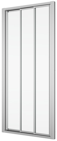 Sanswiss drzwi przesuwane trzyczęściowe 110x190 cm, szkło satyna, profile srebrny połysk TOPS311005049