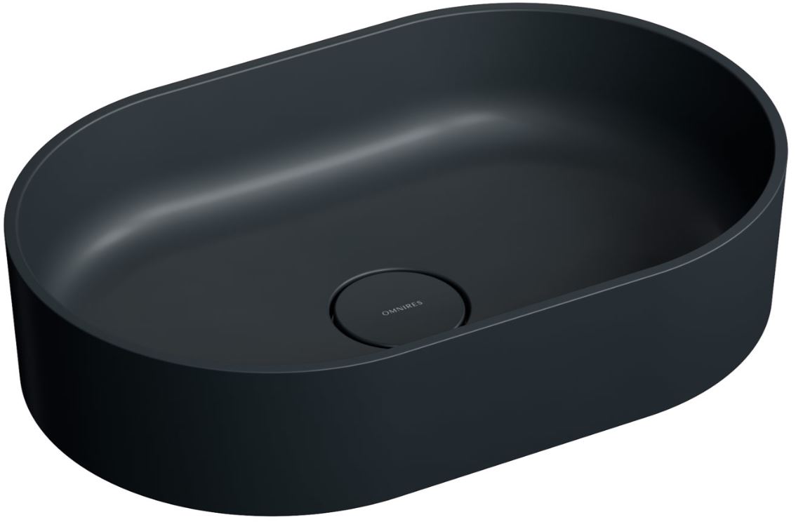 Omnires Ovo M+ umywalka nablatowa 55 x 36 cm black lava mat OVOUNBLV