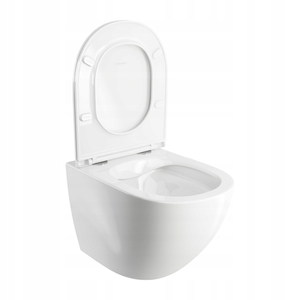 Zestaw miska z deską Omnires Ottawa Comfort 54 x 37 cm biały połysk + stelaż Rapid SL + przycisk uruchamiający Skate Cosmopolitan phantom black OTTAWACMWBP+38536001+38732KF0