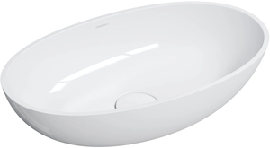 Omnires Shell M+ umywalka nablatowa 60 x 35 cm biały połysk SHELLUNBP