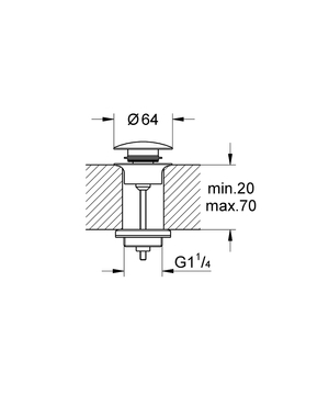 Grohe odpływ umywalkowy z korkiem klik-klak brushed hard graphite 65807AL0