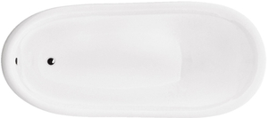 Besco Otylia Black&White wanna wolnostojąca owalna 160 x 77 cm nogi złote #WKO-160-BWG, czarno-biała