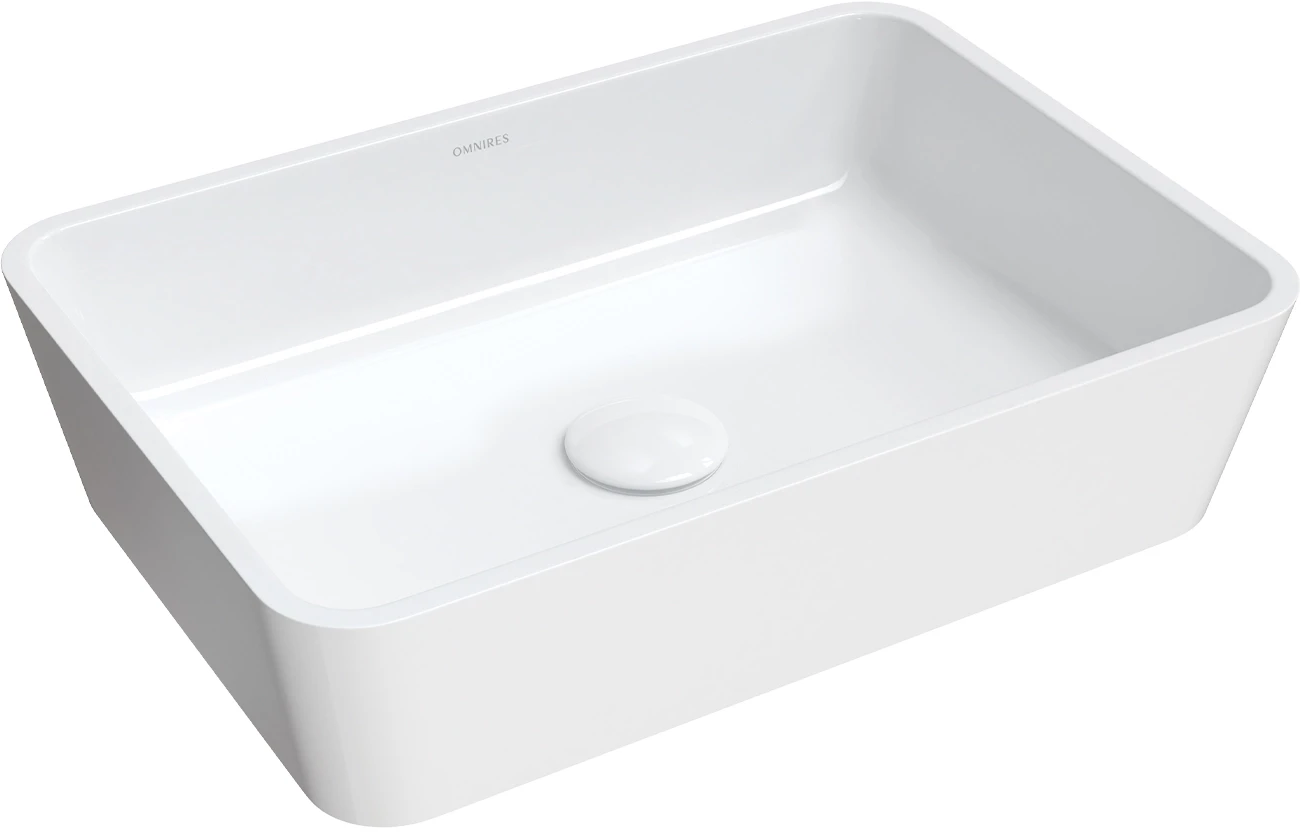 Omnires Parma M+ umywalka nablatowa 50 x 35 cm biały połysk PARMAUNBP