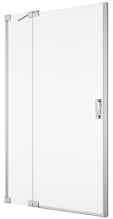 Sanswiss drzwi wahadłowe jednoczęściowe z elementem stałym w linii 90x200 cm, szkło przezroczyste, profile BLACK LINE CA13D0900607