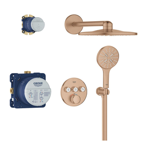 Grohe Grohtherm SmartControl podtynkowy zestaw prysznicowy z deszczownicą Rainshower SmartActive 310 brushed warm sunset 34863DL0